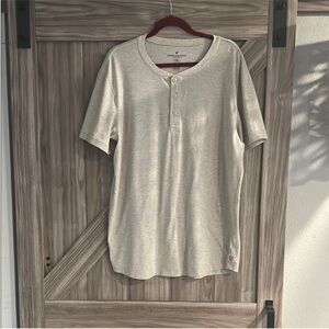 American Eagle Outfitters Lightweight Cream Henley Flex Tee Size XL‎